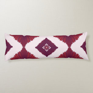 Geometric Ethnic Pattern Body Pillow – Burgundy Re