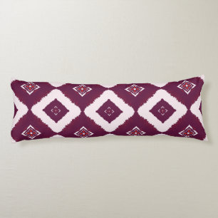 Geometric Ethnic Pattern Body Pillow – Burgundy Re