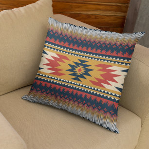 Geometric Ethnic Pattern Native American Style Throw Pillow