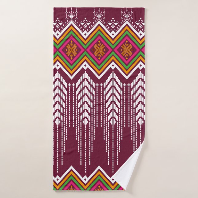 Geometric ethnic pattern traditional background, v bath towel (Bath Towel)