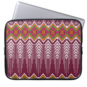 Geometric ethnic pattern traditional background, v laptop sleeve