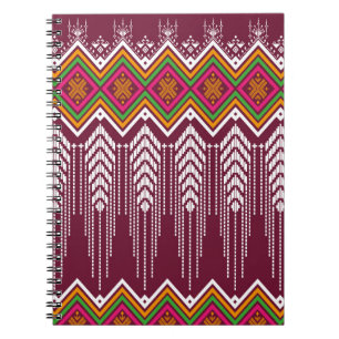 Geometric ethnic pattern traditional background, v notebook