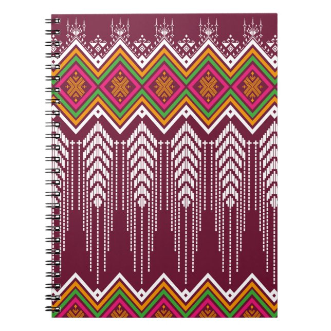 Geometric ethnic pattern traditional background, v notebook (Front)
