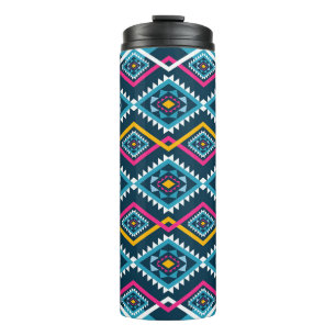 Geometric ethnic pattern traditional, vintage illu thermal tumbler