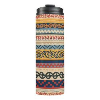 Geometric ethnic: seamless ornament background. thermal tumbler