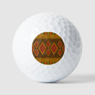 Geometric ethnic, traditional design, seamless bac golf balls