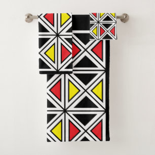 Geometric Ethnic Tribal Decor Bath Towel Set
