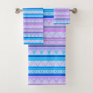 geometric ethnic tribal pattern of American Indian Bath Towel Set