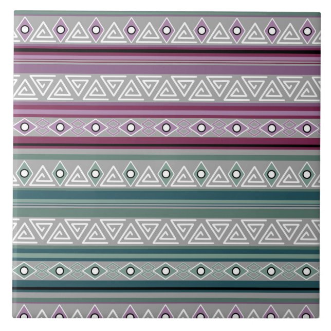 geometric ethnic tribal pattern of American Indian Tile (Front)