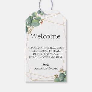 Geometric Eucalyptus Wedding Welcome Bag Gift Tags