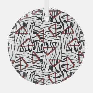 Geometric Fabric: Artistic Pattern Design. Glass Ornament