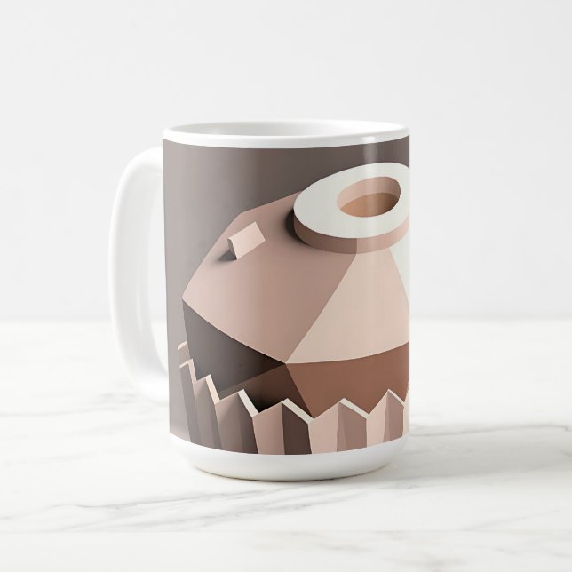 Geometric Faceted Cupcake Art Coffee Mug (Front Left)