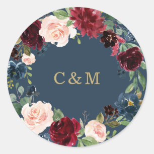 Geometric Fall Elegance Monogram Sticker Tag