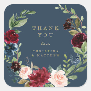 Geometric Fall Elegance Thank You Sticker Tag