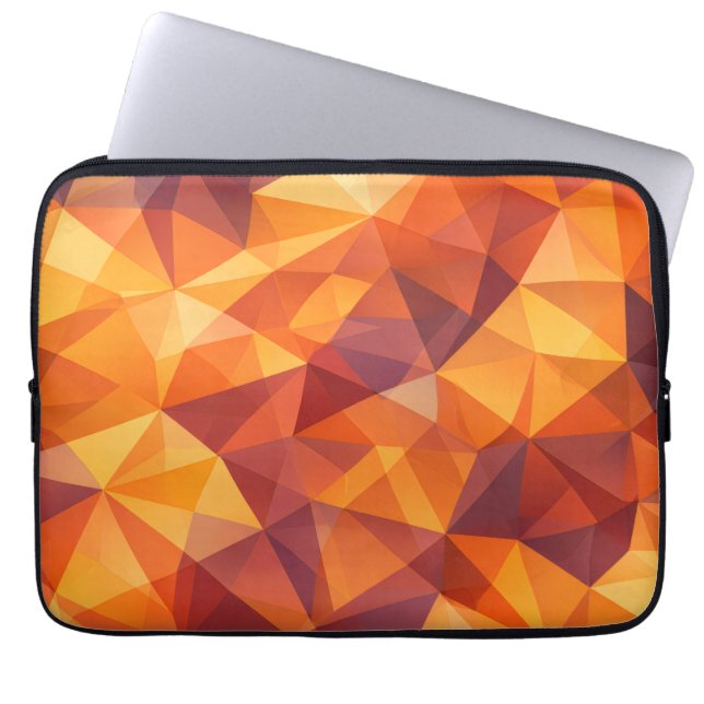 Geometric Fall Pattern Warm Abstract  Laptop Sleeve (Front)