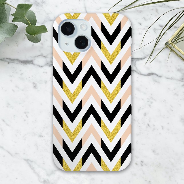Geometric Faux Glitter Chevron Pattern Case-Mate i Case-Mate iPhone Case (Creator Uploaded)