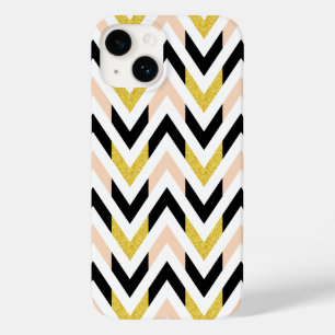 Geometric Faux Glitter Chevron Pattern Case-Mate i iPhone 14 Case