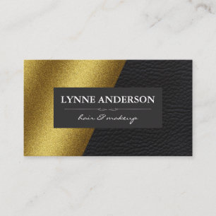 Geometric Faux Gold Leather Colour Blocks Business Card