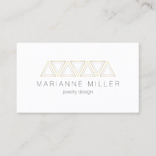 Geometric Faux Gold Triangles Designer Business Card