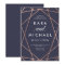 Geometric Faux Rose Gold on Midnight Blue Wedding