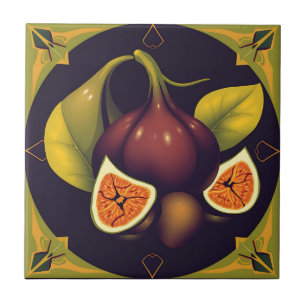 Geometric Fig Fruit with Sleek and Modern Forms Tile