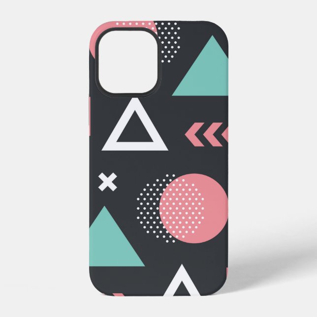 Geometric figures seamless pattern design. vintage iPhone case (Back)