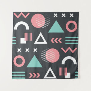 Geometric figures seamless pattern design. vintage tapestry