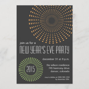 Geometric Fireworks New Year's Eve Party Invites