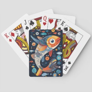 Geometric Fish Illustration Playing Cards