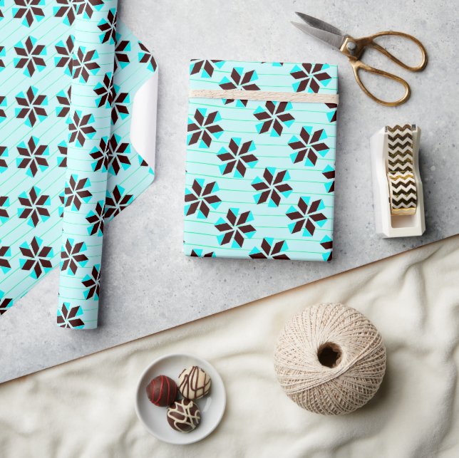 Geometric Floral Abstract Snowflake Seamless Wrapping Paper (Crafts)
