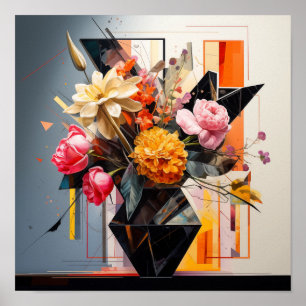 Geometric Floral Art  Poster