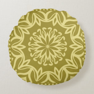 Geometric floral background. Tribal ethnic ornate Round Pillow
