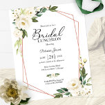 Geometric Floral Budget Bridal Luncheon Invitation<br><div class="desc">Elegant white floral affordable bridal shower 4.5”x5.6” invitations. PLEASE NOTE: The envelopes are NOT INCLUDE; matching A7 envelopes are available to be purchase separately.</div>