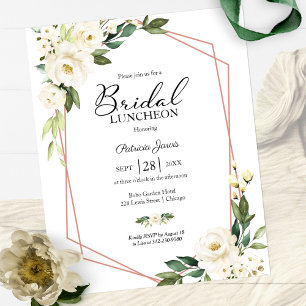 Geometric Floral Budget Bridal Luncheon Invitation