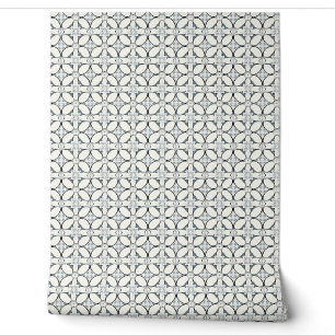 Geometric Floral Elegance Mini - Grey, Cream Wallpaper