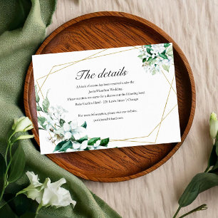 Geometric Floral Greenery Wedding Enclosure RSVP Card