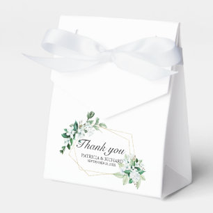 Geometric Floral Greenery Wedding Favor Box