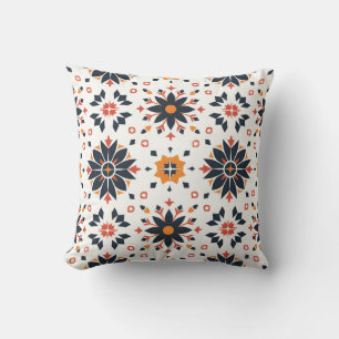 Geometric Floral Harmony Throw Pillow