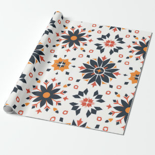 Geometric Floral Harmony Wrapping Paper