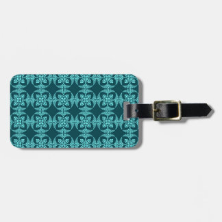 Geometric Floral in Aqua Shades Luggage Tag
