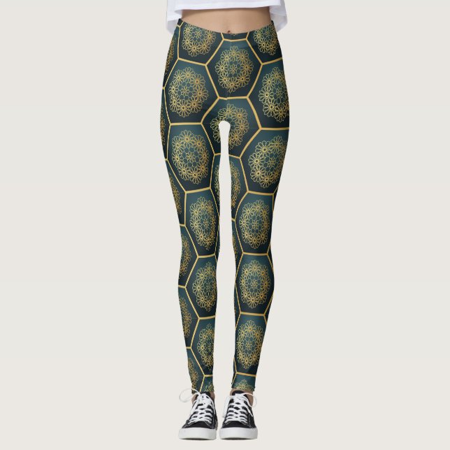 Geometric Floral Leggings (Front)
