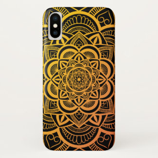 Geometric Floral Mandala Gold Orange Gradient Case-Mate iPhone Case