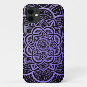 Geometric Floral Mandala Lavender Purple Gradient iPhone 11 Case