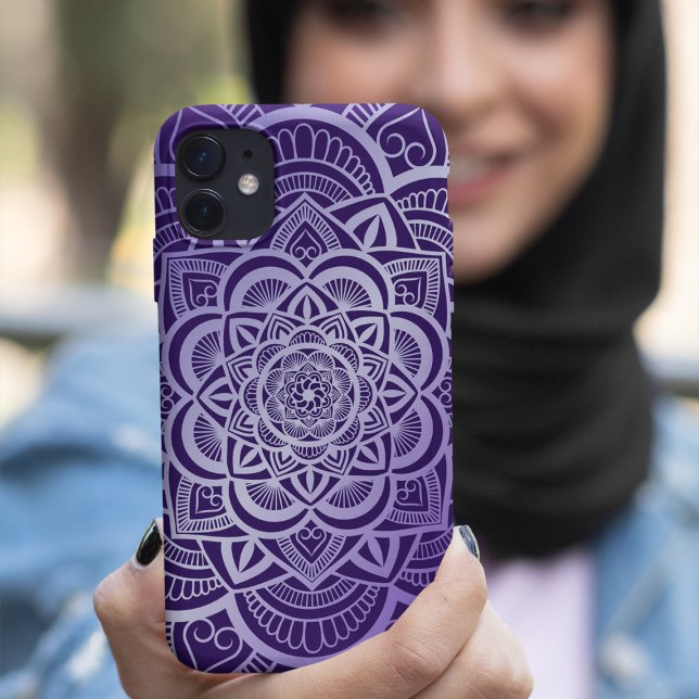 Geometric Floral Mandala Lavender Purple Gradient Case-Mate iPhone Case (Creator Uploaded)