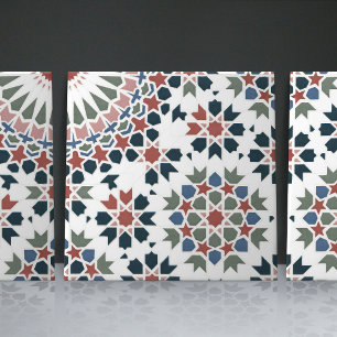 Geometric Floral Moroccan Tile Home Decor Accent