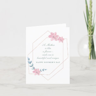 Geometric Floral Mother's Day Holiday  Folded Card