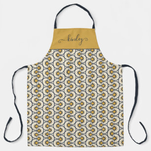 Geometric Floral Pattern Apron