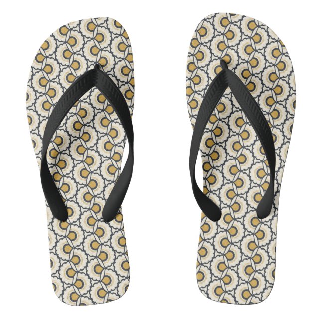 Geometric Floral Pattern Flip Flops (Footbed)