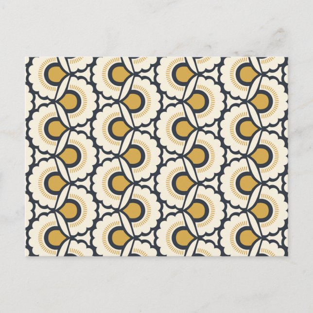 Geometric Floral Pattern Holiday Postcard (Front)
