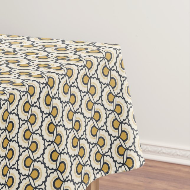 Geometric Floral Pattern Tablecloth (In Situ)